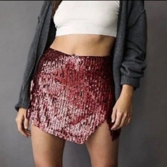 NEW! Free People Seashell Sequin Mini Skirt - Picture 2 of 4